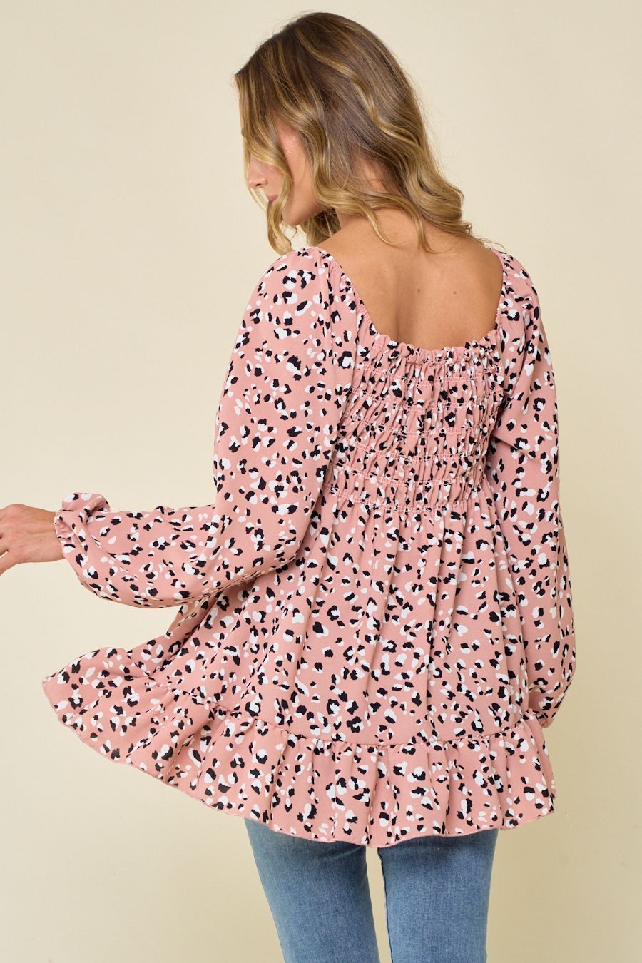 Blush Empire Waist Leopard Tunic