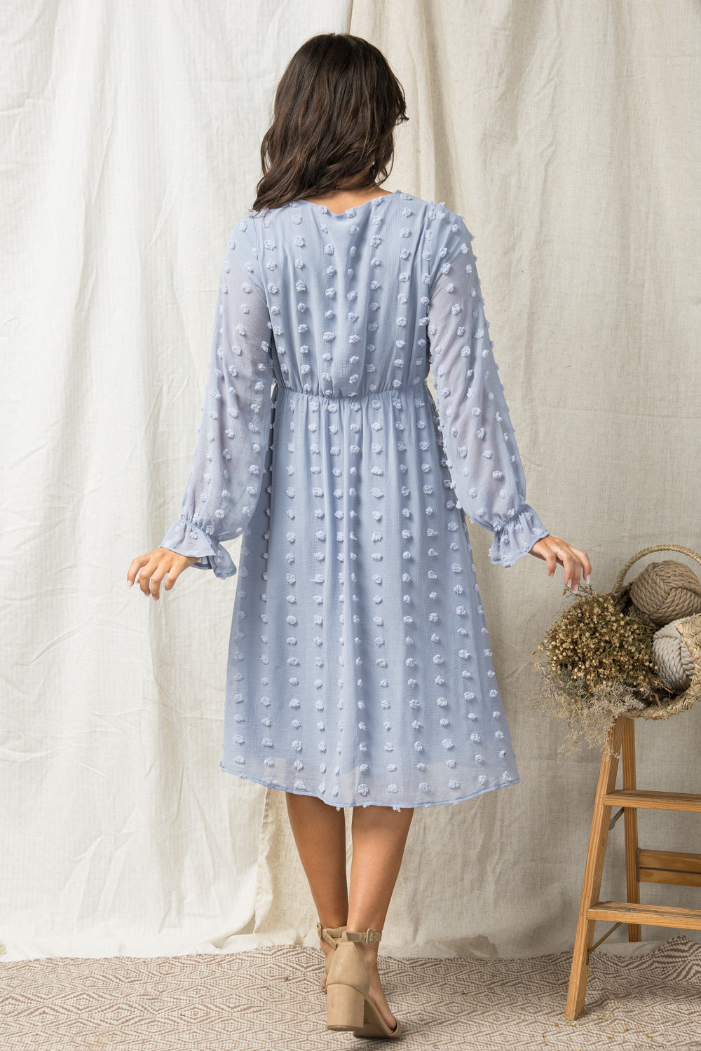 Baby Blue Swiss Dot Dress