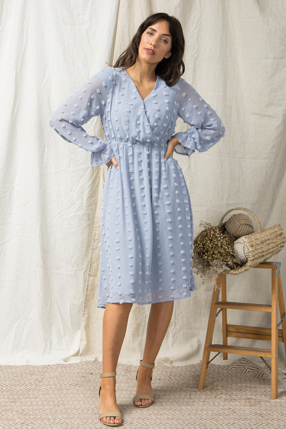 Baby Blue Swiss Dot Dress