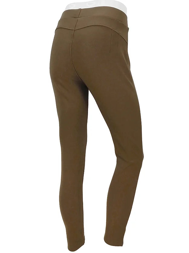 Brown Scuba Ponte Pants with Butt Lift