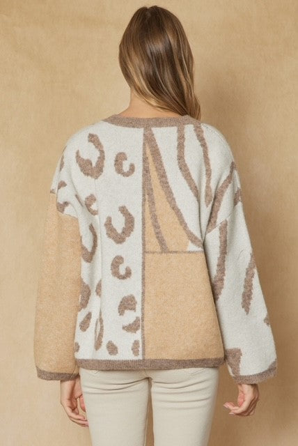 Cozy Camel Combo Sweater