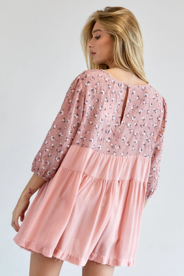 Blush Floral Tunic Top