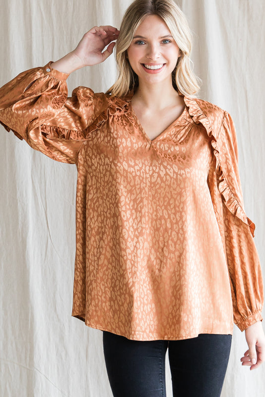 Shimmery Rust Dressy Top