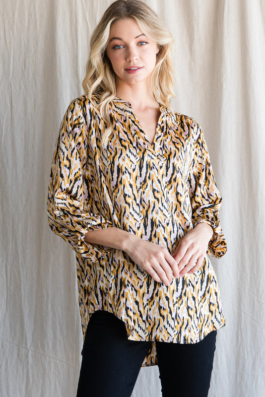 Mustard Colored Leopard Print Top