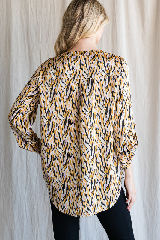 Mustard Colored Leopard Print Top