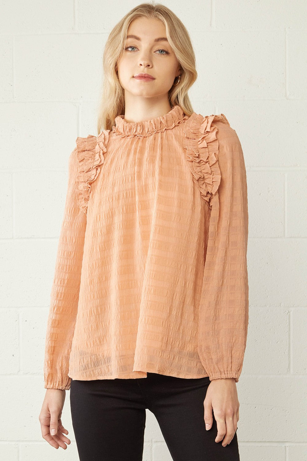 Champagne Ruffle Top