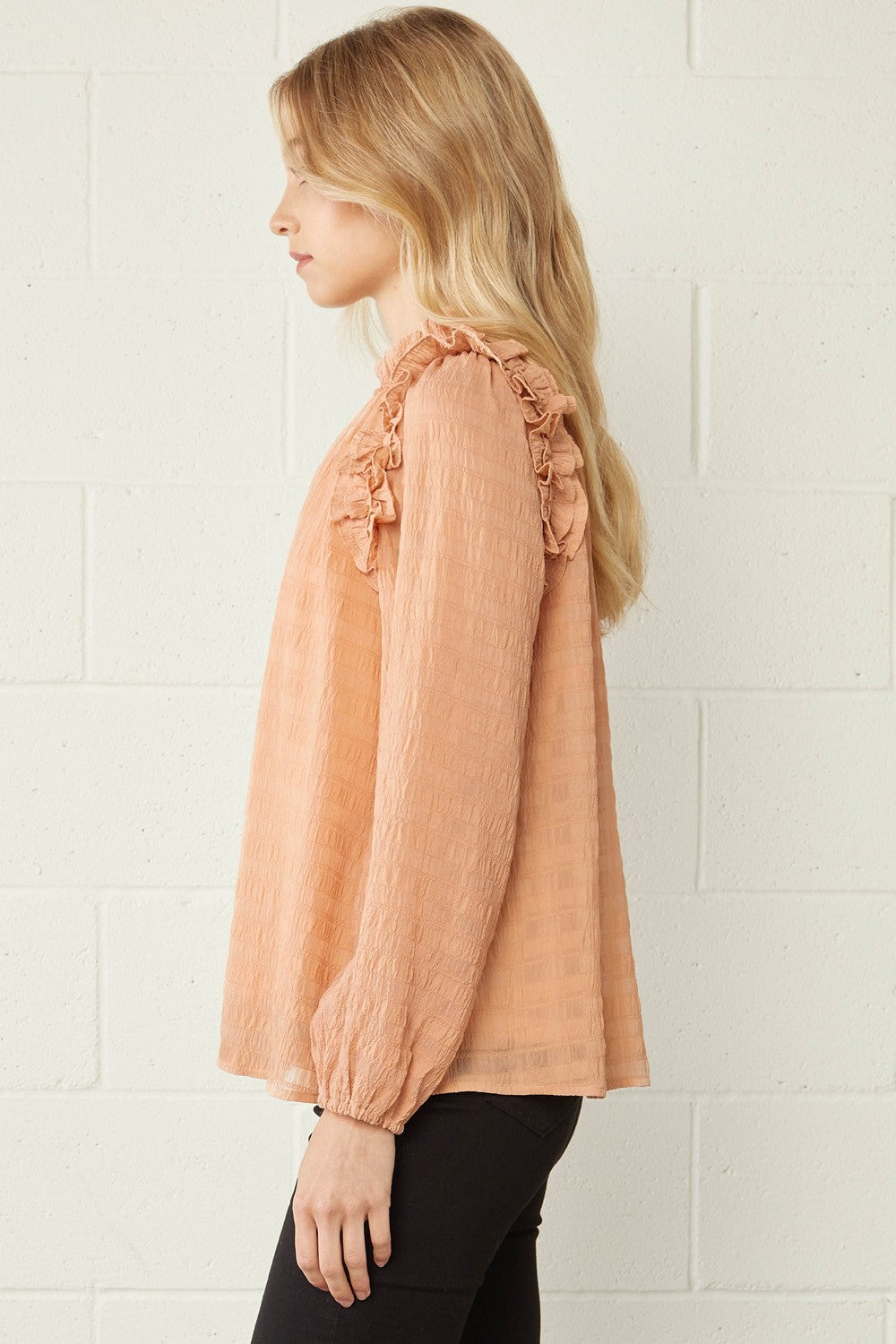 Champagne Ruffle Top