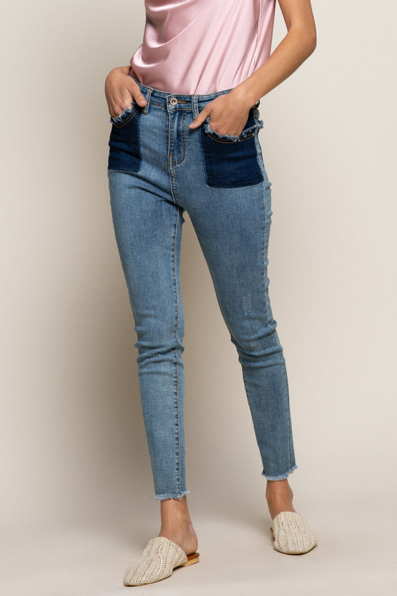 Skinny Darkened Pocket Jean