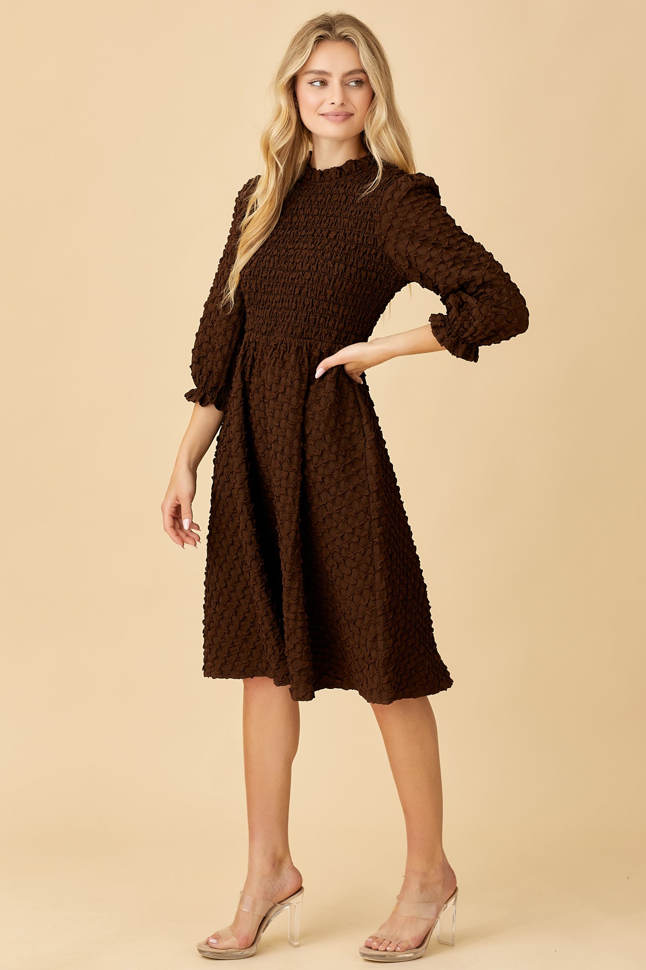 Brown Puff Dress