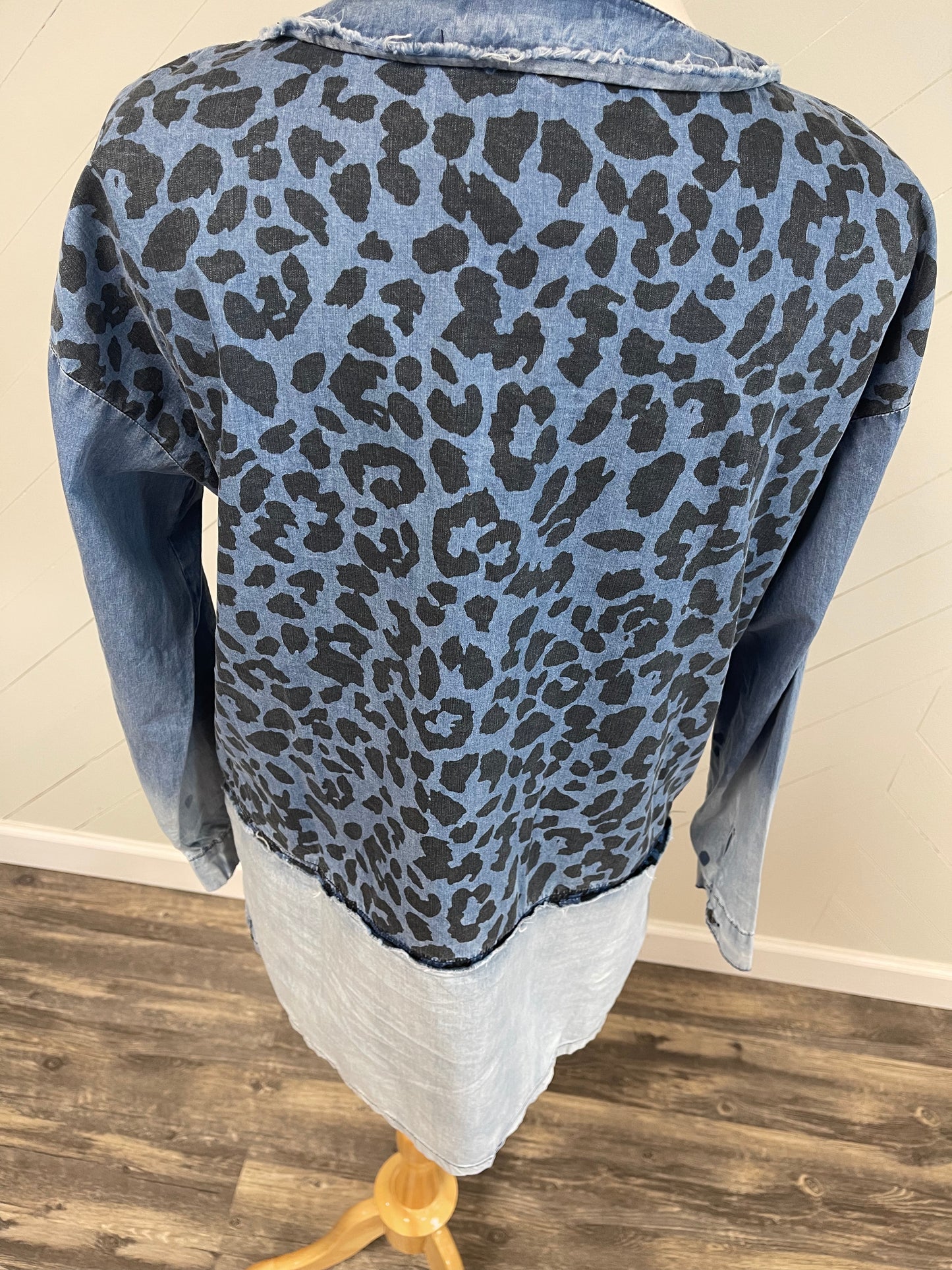 Leopard Chambray Button-Down