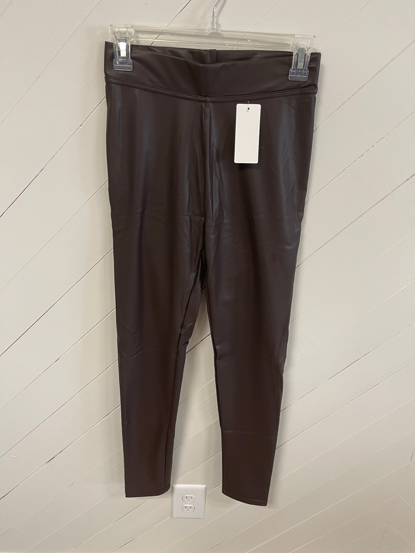 Chocolate Brown Faux Leather Leggings