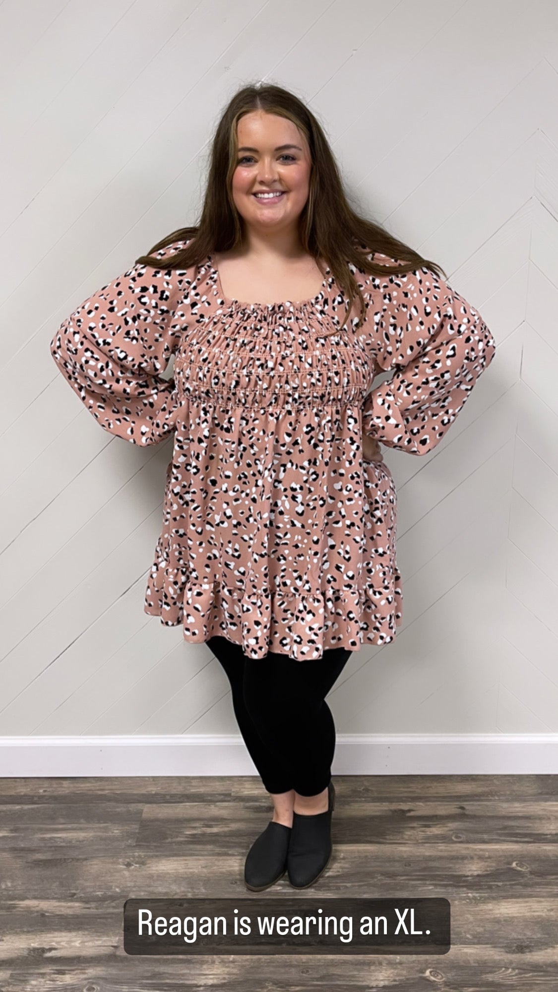 Blush Empire Waist Leopard Tunic