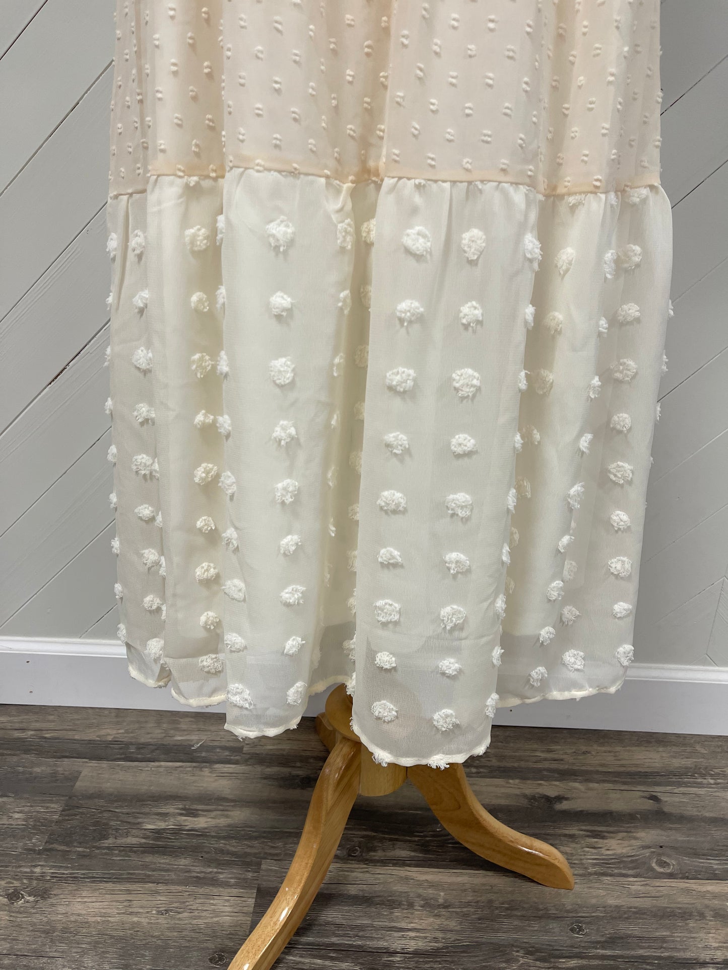 Cream Swiss Dot Dreamy Midi Dress