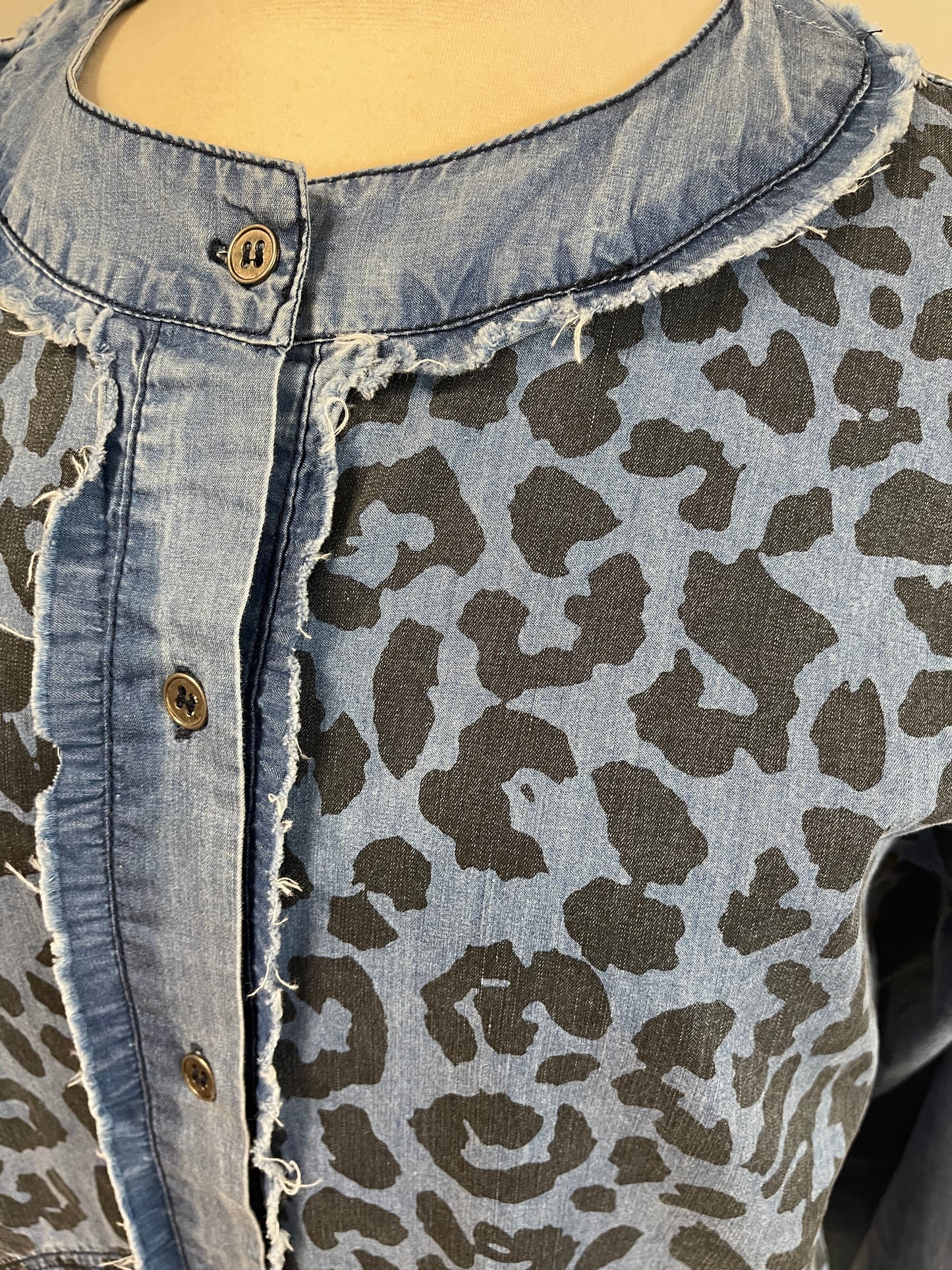 Leopard Chambray Button-Down