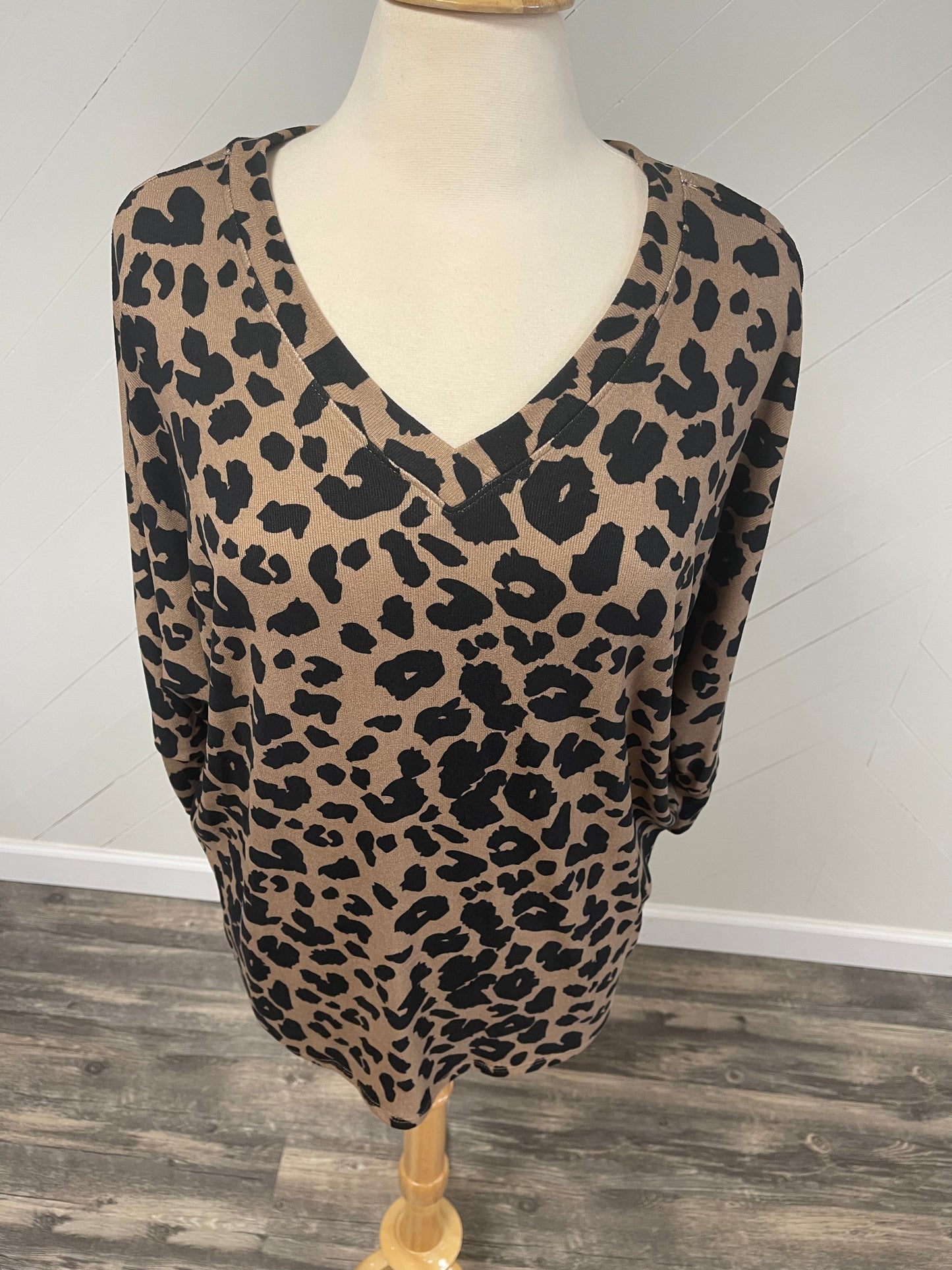 Dolman Sleeve Leopard Print Top