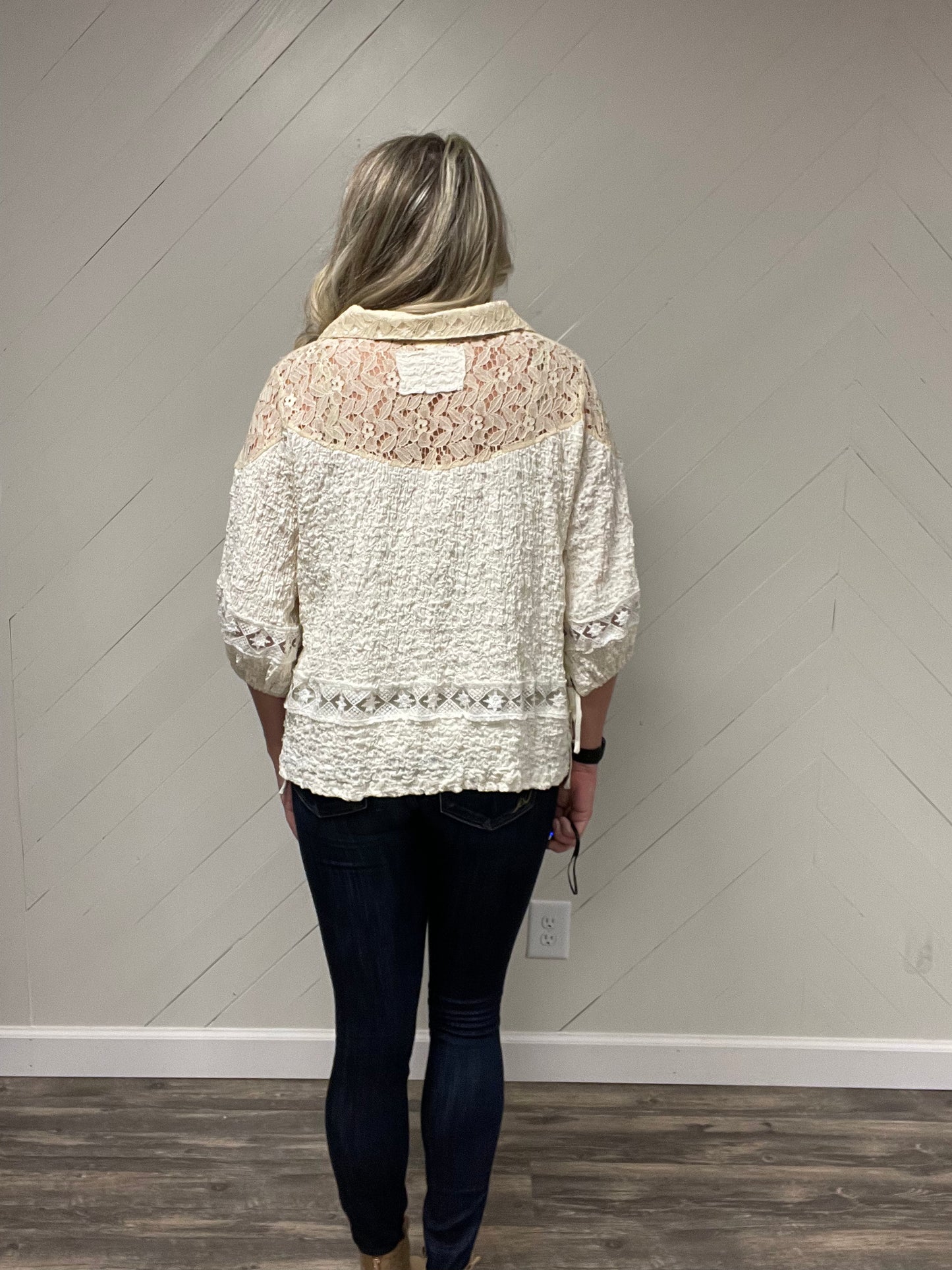 Bridgerton Cream & Lace Top