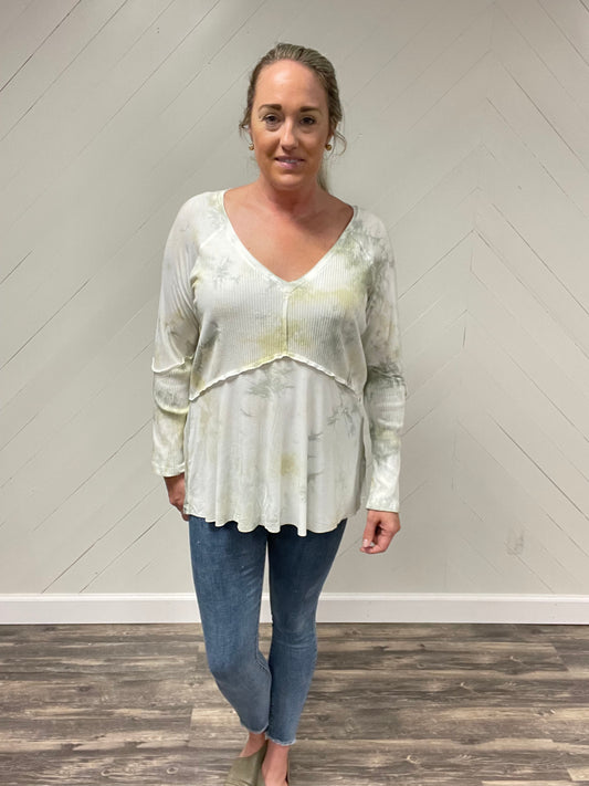 Slinky Olive & Ivory Flattering Top