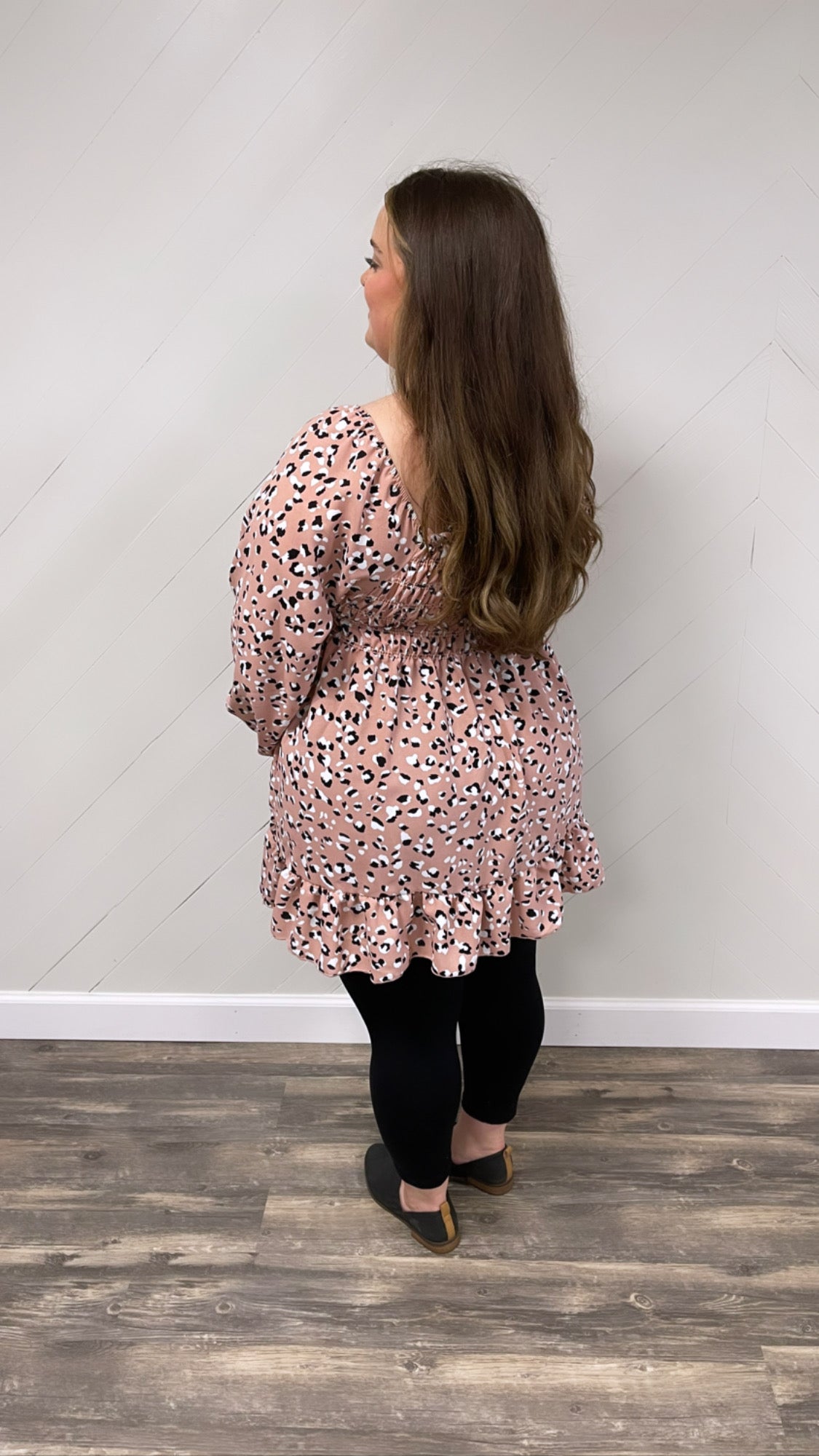 Blush Empire Waist Leopard Tunic