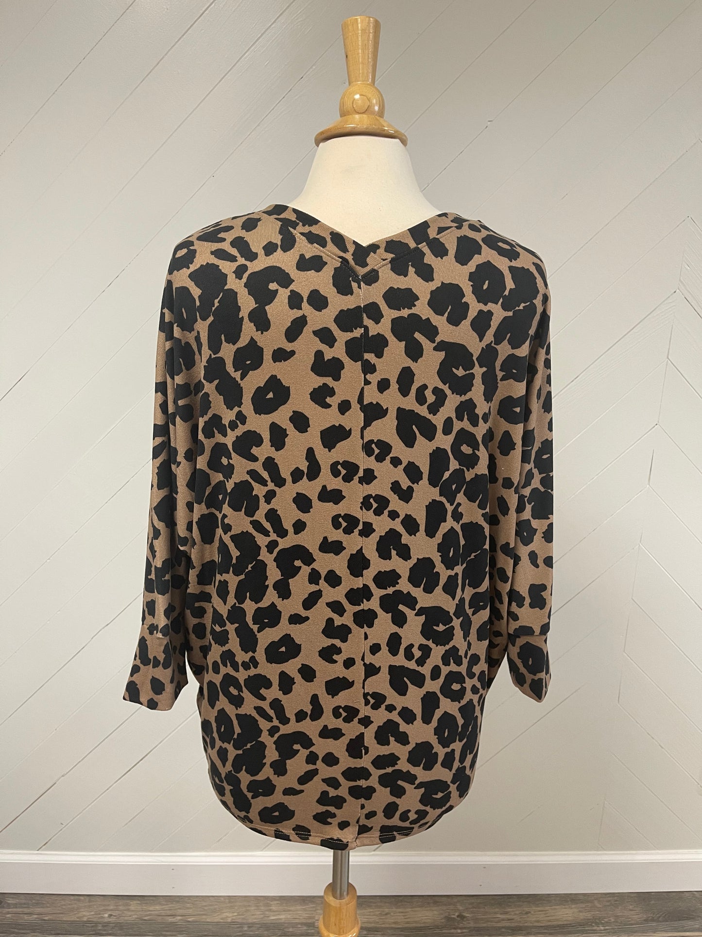 Dolman Sleeve Leopard Print Top